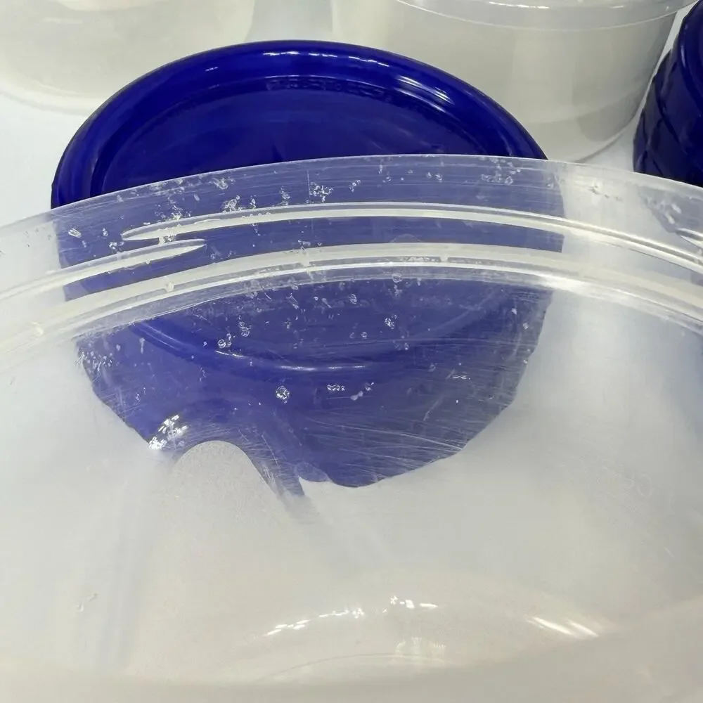 Lot 8 Ziploc Twist n Loc Round Plastic Storage Containers Lids Blue 2 Cup 16 oz